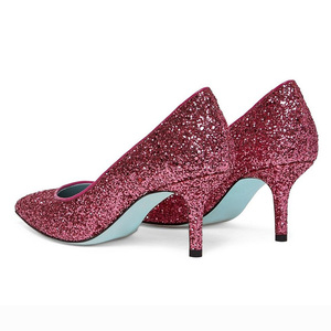 OEM personalizzato Punta a punta di Lusso di Scintillio Del Partito A Spillo Delle Donne <span class=keywords><strong>Scarpe</strong></span> <span class=keywords><strong>Tacco</strong></span> Alto - Product Image 4