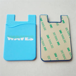 मुफ्त नमूना कस्टम लोगो मोबाइल फोन केस लोचदार सिलिकॉन क्रेडिट कार्ड व्यवसाय कार्ड धारक वॉलेट - Product Image 5