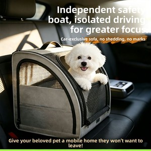 Sac de transport pour animaux de compagnie respirant et portable, très vendu, idéal pour les voyages en voiture, offrant un espace confortable et spacieux pour les chiens et autres animaux. - Product Image 1