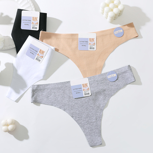 Venta de Fábrica 4 Colores Ropa Interior Cómoda Tanga Transpirable de Algodón Cintura Baja Bragas para Mujer - Product Image 4