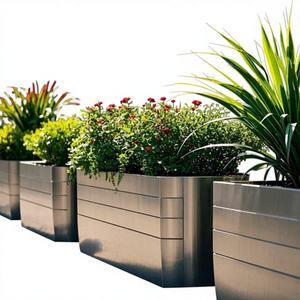 Jardinera Moderna de Acero Inoxidable de Foshan, Contenedor de Jardín Resistente a la Intemperie, Elegante para Exteriores, Cabaña, Jardín, Habitación - Product Image 1