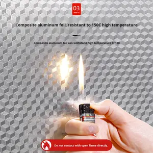 <span class=keywords><strong>Papel</strong></span> tapiz autoadhesivo ignífugo de alta temperatura <span class=keywords><strong>para</strong></span> gabinetes de <span class=keywords><strong>cocina</strong></span>-Adhesivo de lámina de estaño resistente a la humedad a prueba de aceite - Product Image 4