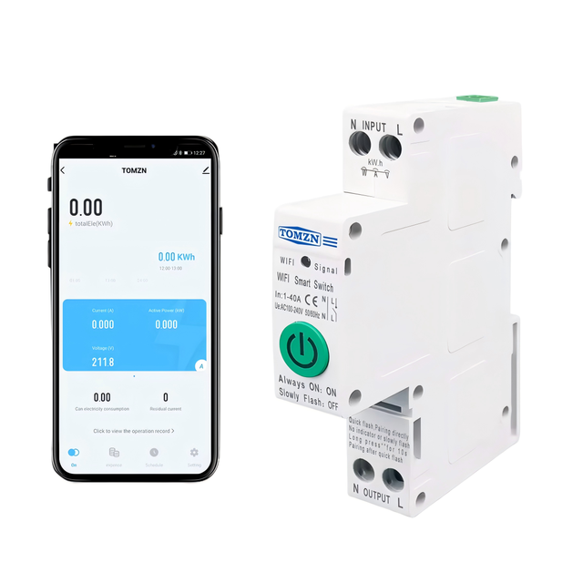 40A Single Phase WIFI Smart Switch Energy Meter Kwh Metering Monitoring Circuit Breaker Timer Relay MCB TUYA Smartlife