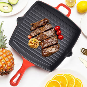 Équipement de restauration XINGPAI, batterie de cuisine <span class=keywords><strong>émaillée</strong></span>, couleur rouge, poêle carrée, grilles, poêles antiadhésives, poêle en <span class=keywords><strong>fonte</strong></span>, ensembles de batterie de cuisine - Product Image 1