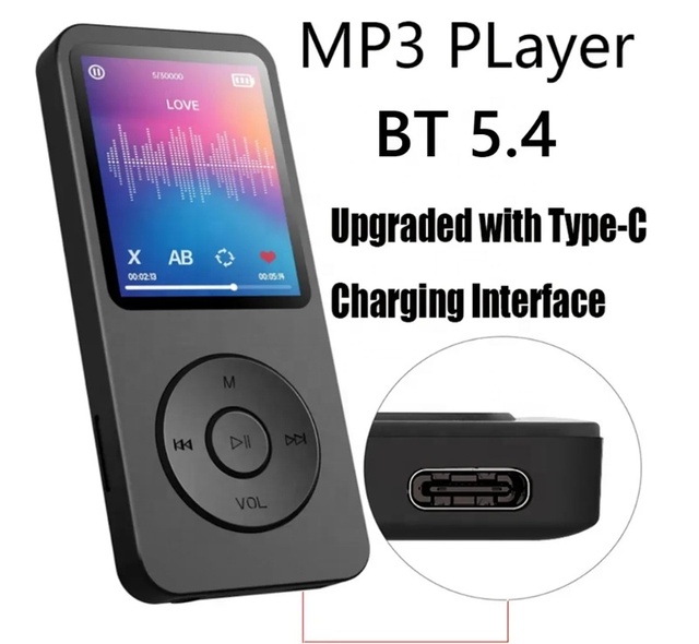 BT MP4 MP3 Lossless Music Player TFT LCD Display Walkman E-book Support TF Card Audio Recorder Lossless Sound MP3 Player