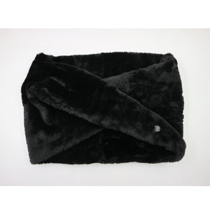 Écharpe personnalisée en fausse fourrure de lapin, chaude, faite à la <span class=keywords><strong>main</strong></span>, foulard avec nœud, Crochet pour femmes, chaude, pour l'hiver - Product Image 2