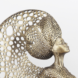 Statue de Femme Abstraite en Laiton Antique Ajoure, Sculptée à la Main, sur Socle en Marbre, Style Moderne et Luxueux, pour Décoration d'Intérieur, <span class=keywords><strong>Art</strong></span> ou Cadeau - Product Image 6