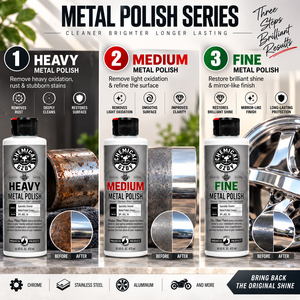 Juego de Pulidores de Metal de 3 Piezas, Sistema de 3 Pasos (Grueso, Medio, Fino) para Eliminar Óxido y Restaurar el Brillo de Cromo, Acero y Aluminio - Product Image 2