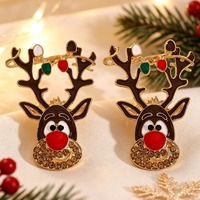 Boucles d'oreilles tendance en forme de flocon de neige avec zircon, bijoux d'hiver pour filles, cadeaux de Noël pas chers, vente en gros