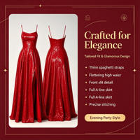 Robe de soirée longue à sequins sans manches pour femme, fente haute, tenue de soirée formelle, logo personnalisé disponible, ODMOEM