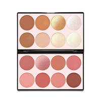 Palette de fard à joues, de contour et d'enlumineur 3 en 1, 16 couleurs, marque privée, haute pigmentation, longue tenue, logo personnalisé, vente en gros, cosmétiques pour le visage