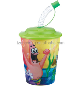 IML BPA free Plastic Lenticular Cup with Lid and Straw - Product Image 1