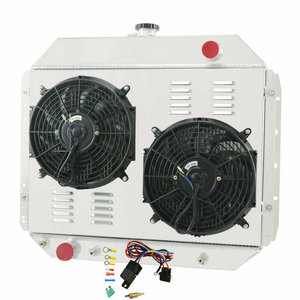 GTGMOTO Radiador de 3 Filas + Ventilador con Cubierta + Relé para <span class=keywords><strong>Ford</strong></span> F150 F250 F350 <span class=keywords><strong>F100</strong></span> <span class=keywords><strong>Bronco</strong></span> V8 1966-1979 - Product Image 1