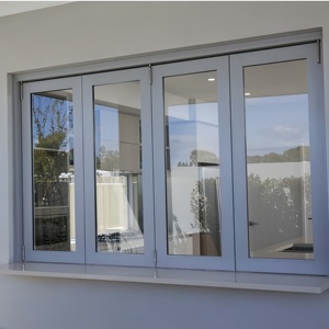 Fenêtre européenne moderne personnalisée double verre trempé aluminium fenêtre standard porte pliante persienne horizontale à vendre - Product Image 3