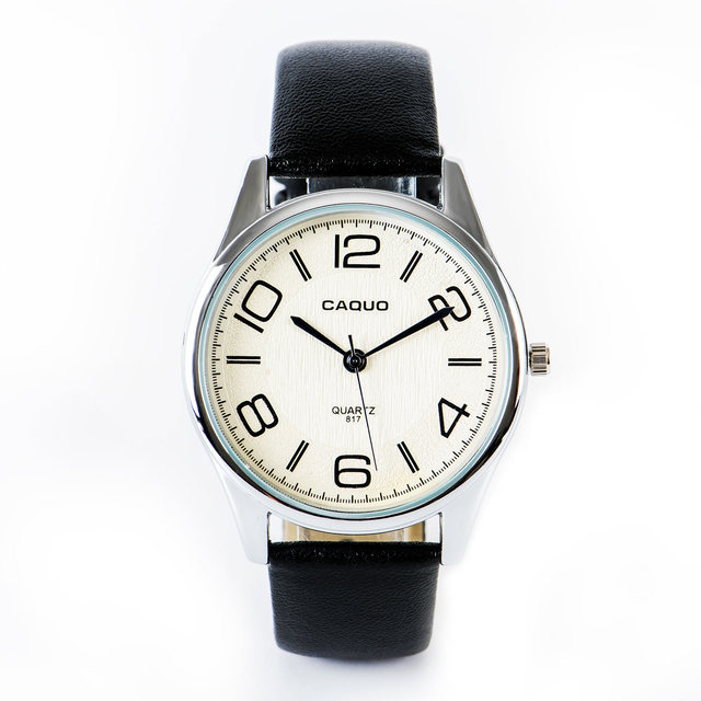 2021 Easy Read Dial Manufactured Genuine Leather Band Fashion Hand Wrist Roman Numeral Men Japan Quartz Watch