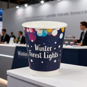 Wholesale <b>Disposable</b> Custom Printed Logo Double Wall Paper Coffee <b>Cup</b> for Restaurant Hot Cold Drink Takeaway Packaging - Product Image 2