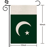 Drapeau du Pakistan en lin de haute qualité pour l'extérieur, 12*18 pouces, plus de styles pour votre choix