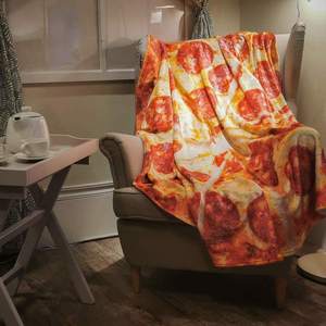 Manta de Franela Redonda, Suave y Divertida con Diseño Personalizado de Pizza, <span class=keywords><strong>Burrito</strong></span> Mexicano o Tortilla, en Oferta - Product Image 3