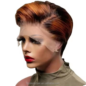 Perruque en <span class=keywords><strong>cheveux</strong></span> humains à dentelle frontale transparente courte <span class=keywords><strong>de</strong></span> 6 pouces, lisse, noir naturel, 100% <span class=keywords><strong>cheveux</strong></span> vierges brésiliens, densité 150% - Product Image 4