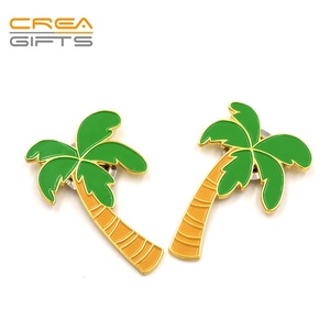 En gros Pas Cher Personnalisé En Métal Or Arbre De Noix De <span class=keywords><strong>Coco</strong></span> En Forme Épinglettes À Vendre - Product Image 5