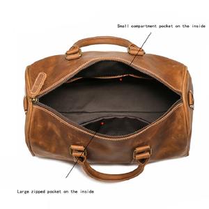 Sac de voyage léger en cuir PU de qualité supérieure avec fermeture à glissière, fabriqué à la main pour hommes et femmes, pour le sport, les voyages et les affaires - Product Image 3
