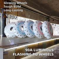 Roues de patins à roulettes en ligne EACH W-87, haute élasticité, résistantes à l'usure, en PU, électriques, avec étincelles lumineuses