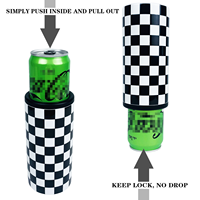 Pendingin Kaleng Checkerboard 12oz yang Dapat Disesuaikan, Terbuat dari Baja Tahan Karat, Cocok untuk Menyimpan Bir, Air Soda, dan Minuman