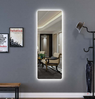 Bathnology Miroir moderne pleine longueur à DEL Grand miroir mural intelligent avec éclairage pour salon et hôtel Salle de bain