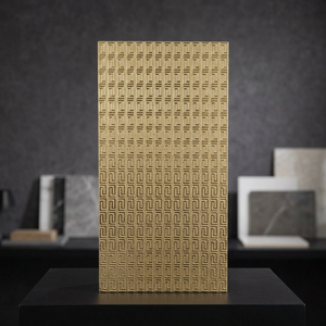 Carreaux muraux décoratifs 3D en céramique imprimés numériquement, effet verre glacé, pour fond TV, design Or et Argent - Product Image 2