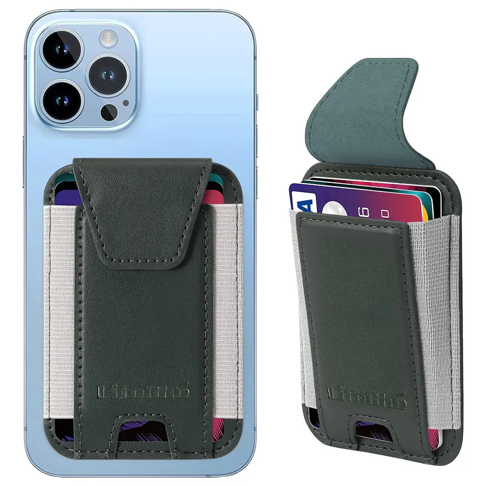 Lifeche Kaarthouder Portemonnee Met Privacy Flap Cover Voor Iphone 15, Magnetische Kaarthouder, Fit 7 Cards, Credit Card Rfid Blocking