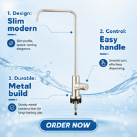 Robinet de cuisine manuel en acier inoxydable à osmose inverse, rotation à 360°, eau froide, usage hôtelier, domestique et commercial, 304-40, vente chaude