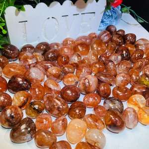 Vendita calda naturale curativo naturale blocco di quarzo rosso fuoco ruzzolato pietre lucide cristallo di ghiaia per la decorazione - Product Image 3