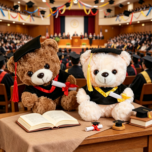 Nouveauté : Ours en peluche de graduation avec toque et diplôme – Jouets et souvenirs pour cérémonies de remise des diplômes des étudiants - Product Image 2