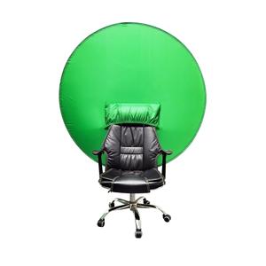 Toile de <span class=keywords><strong>fond</strong></span> pour studio photo 2-en-1 avec support de chaise, simple ou double face, pour chromakey et diffusion en direct, <span class=keywords><strong>vert</strong></span> et bleu - Product Image 2