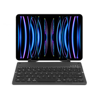 Keyboard nirkabel lipat dengan dudukan, papan ketik Mini ponsel Laptop untuk Windows IOS Android