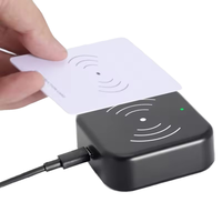 Lector/Escritor de Tarjetas RFID NFC de Escritorio con Interfaz USB Compatible con Android/iOS, Material ABS, Distancia de Lectura de 8 cm