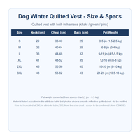 Gilet matelassé d'hiver pour chien avec harnais intégré et anneau en D, manteau confortable et coupe-vent pour animaux de compagnie avec col en velours côtelé, tailles S-3XL