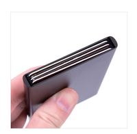 Dompet Kartu Kredit Portabel Pria Anti RFID dari Aluminium Metal, Tempat Kartu Pop Up dengan Logo Bisnis Custom