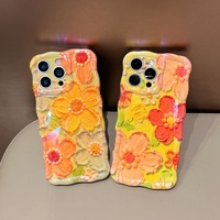 Coque de téléphone antichoc en TPU avec impression IMD motif floral pour iPhone 17/16/15/14 Pro Max
