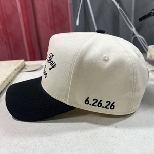 Casquette de baseball structurée <span class=keywords><strong>à</strong></span> 5 panneaux en coton OEM, nouvelle collection, colorée, avec broderie personnalisée 'Forever Ever Love' <span class=keywords><strong>pour</strong></span> mariage - Product Image 2