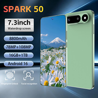 Téléphone mobile SPARK 50 5G Android 16, écran 7,3 pouces, 16 Go + 1 To, batterie longue durée 8800 mAh, appareil photo 108 MP, double SIM pour utilisateurs mondiaux