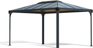 Pérgola de Aluminio para Exteriores, Gazebo con Techo de Policarbonato Impermeable, Protección UV, Canaletas para Lluvia, para Patio, Jardín, Terraza - Product Image 2