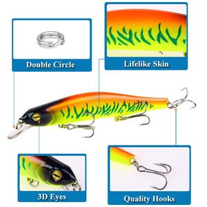 Señuelos de pesca de largo alcance 125mm/17.7g, señuelos duros tipo Minnow de hundimiento lento, de ABS, para pesca en barco en el océano, para salmón, bagre, marlín, perca y pargo. - Product Image 3