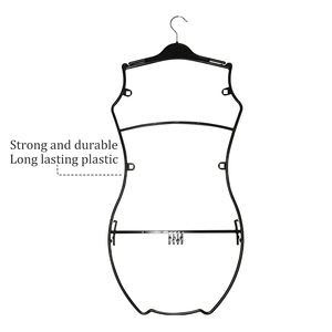 Cintres multifonctionnels en plastique moulé par injection pour maillots <span class=keywords><strong>de</strong></span> <span class=keywords><strong>bain</strong></span>, bikinis et lingerie pour femmes, couleur rose, avec crochet flexible chromé argenté - Product Image 6