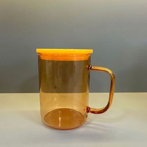 New Arrival Double Wall Glass Mug 15oz With Handle for Insulated Hot Cold Drink - Product Image 3