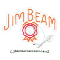 Enseigne néon Jim Beam Whiskey, Décoration murale LED alimentée par USB pour Man Cave, Bar à domicile, Club et Cadeaux
