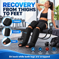 Masseur de jambes à air compressé chauffant, bottes de récupération sportive avec 4 modes et 4 intensités pour les pieds, les mollets et les cuisses