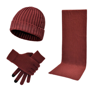 Automne hiver adulte tricoté épais garder au chaud écharpe chapeau <span class=keywords><strong>gants</strong></span> 3 pièces <span class=keywords><strong>ensemble</strong></span> hommes et femmes en plein air décontracté écharpe chapeau <span class=keywords><strong>gants</strong></span> <span class=keywords><strong>ensemble</strong></span> - Product Image 1