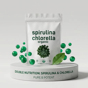 Compléments Halal pour l'immunité à base de Spiruline, Chlorelle, <span class=keywords><strong>Moringa</strong></span> et Herbe d'Orge, Comprimés d'origine en vrac de Spiruline et Chlorelle - Product Image 4