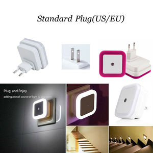 Lámpara de luz nocturna LED con Control de <span class=keywords><strong>Sensor</strong></span> automático enchufable de La UE, <span class=keywords><strong>Sensor</strong></span> de luz inteligente, enchufe de pared, iluminación interior para dormir, cuerpo de PVC - Product Image 2